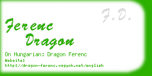 ferenc dragon business card